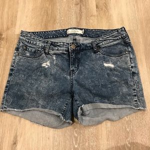 TORRID distress jean shorts